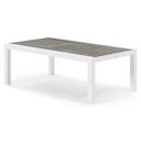 Alcudia loungetafel in wit aluminium en grijs volkeramiek - L 120 x B 70 x H 43 cm