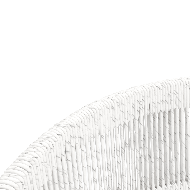 Viaro (Lacrima) stapelbare tuinstoel in wit aluminium en wit gedraaide ronde wicker