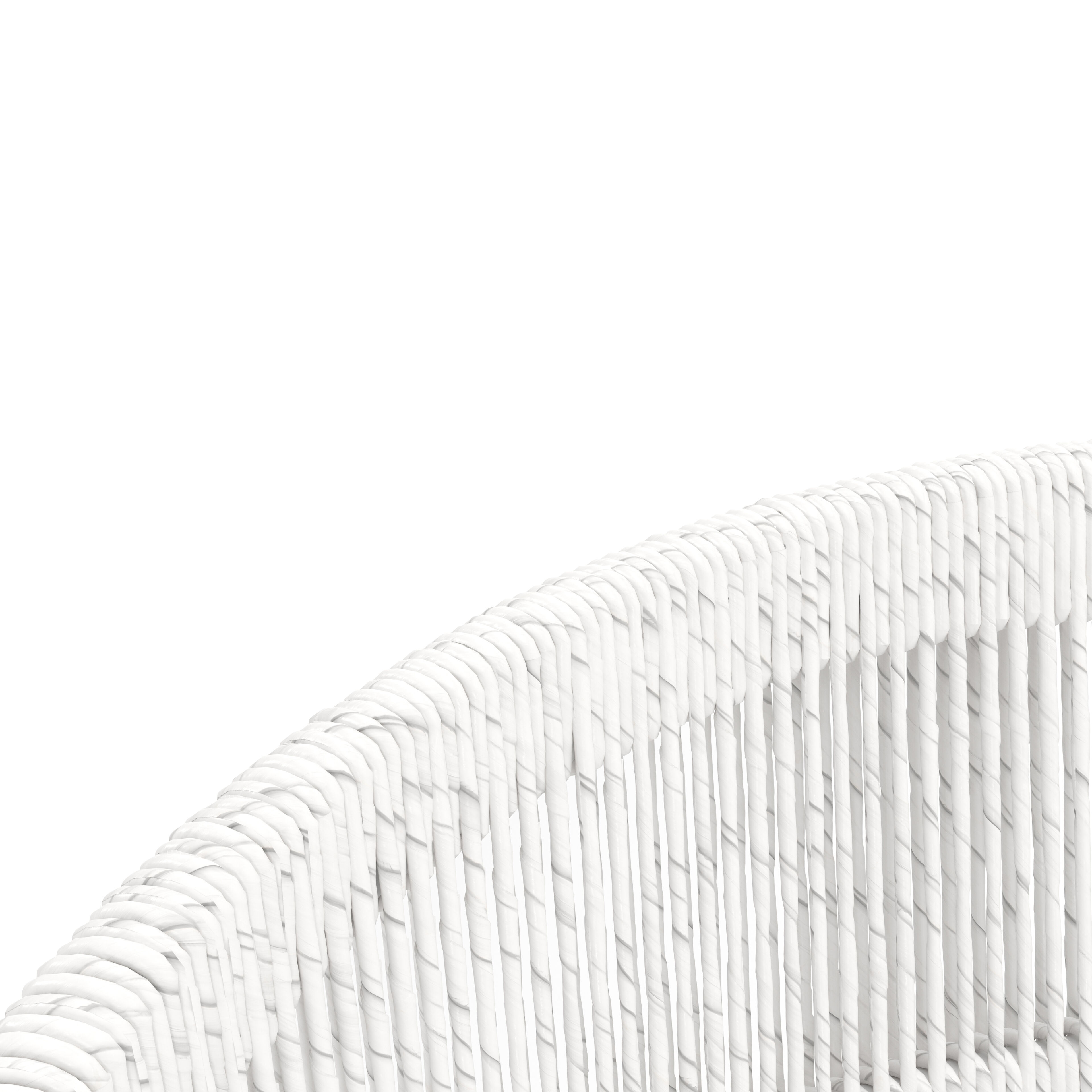 Viaro (Lacrima) stapelbare tuinstoel in wit aluminium en wit gedraaide ronde wicker