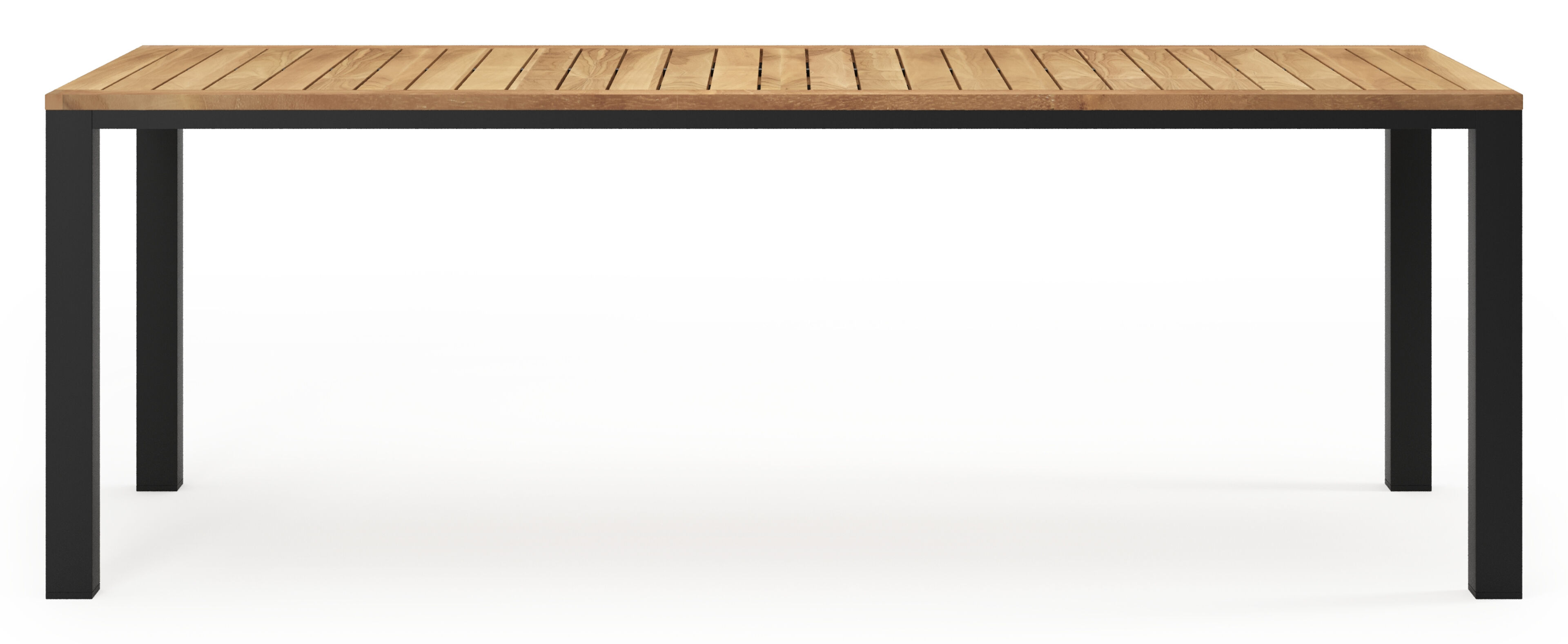 Varese tuintafel in zwart aluminium en teak - L 220 x B 92 cm