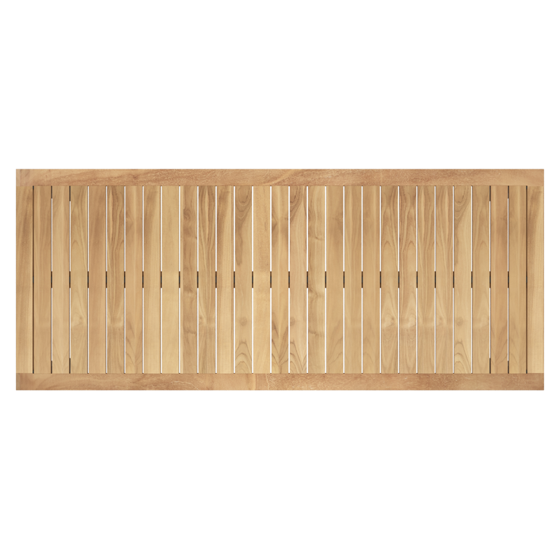 Varese tuintafel in zwart aluminium en teak - L 220 x B 92 cm