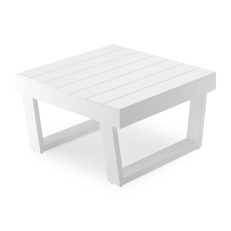 Modica loungetafel in wit aluminium - L 72 x B 72 x H 38 cm