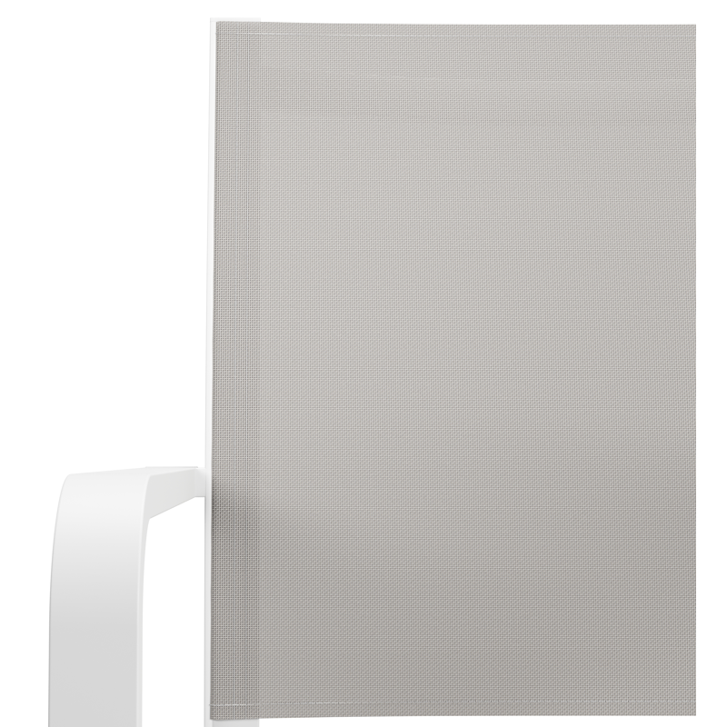 Calobra stapelbare tuinstoel in wit aluminium en grijs textilene