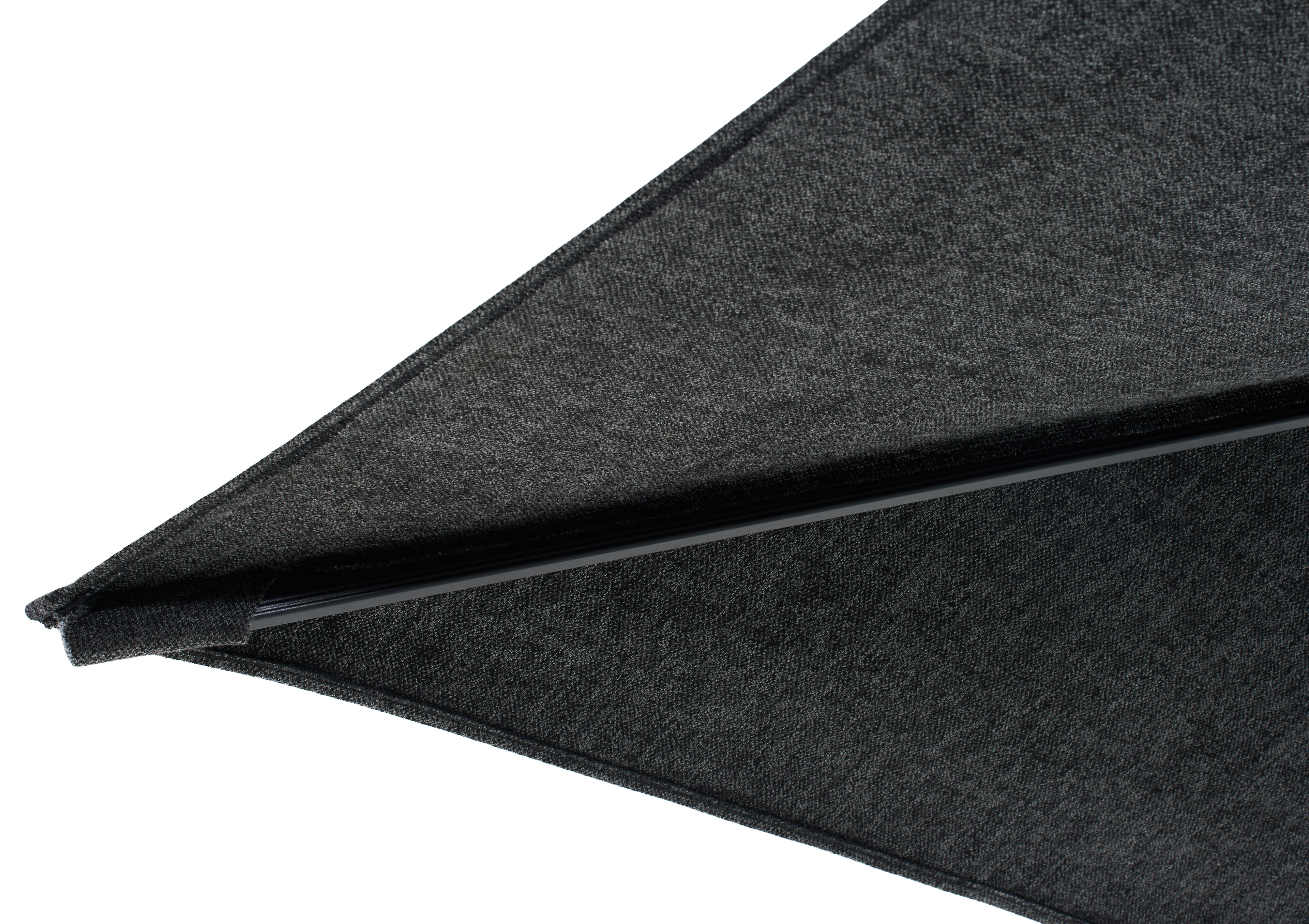 Parasol pendant Rufina avec function tilt en aluminium noir et Sunbrella Luxe Chartres Sooty - Lg.1 400 x Lg.2 300 cm (sans pied de parasol