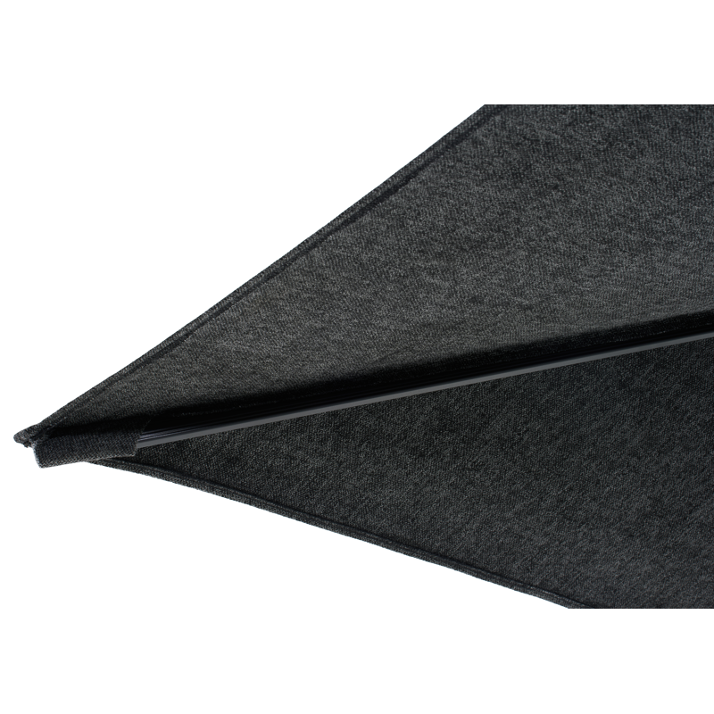 Parasol pendant Rufina avec function tilt en aluminium noir et Sunbrella Luxe Chartres Sooty - Lg.1 400 x Lg.2 300 cm (sans pied de parasol