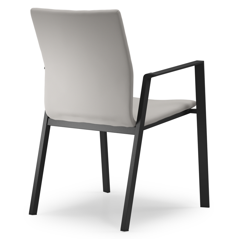 Chaise de jardin empilable Madura en aluminium noir et textiléne confort gris