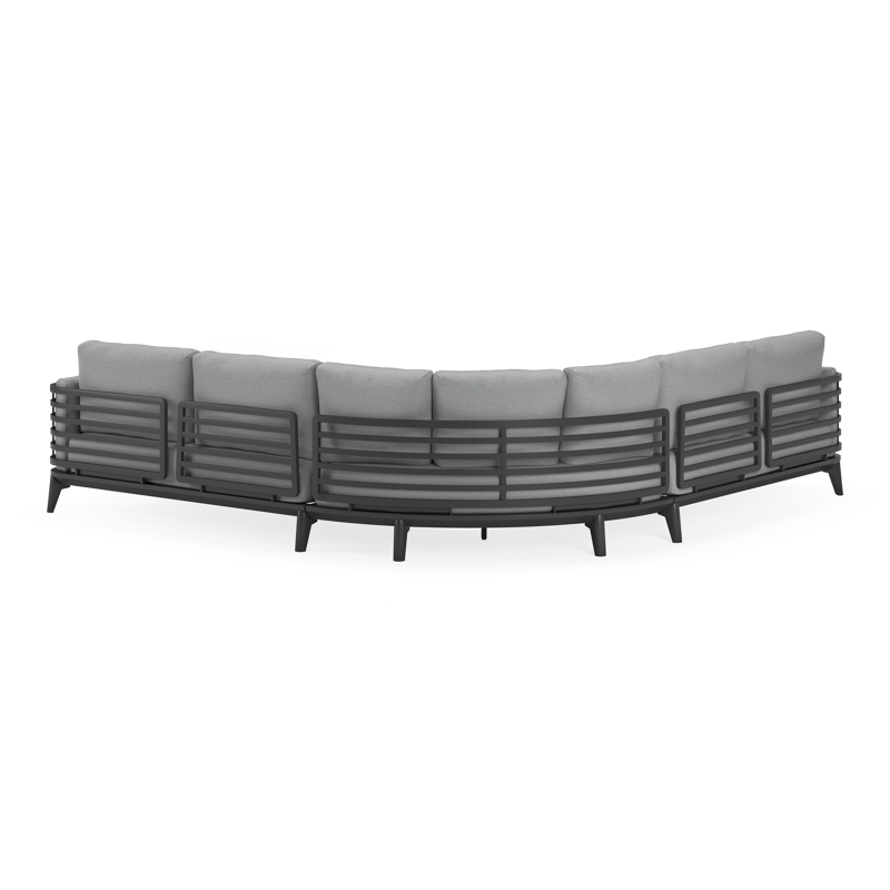 Mosa loungeset in zwart aluminium met grijs weather+ softtouch en loungetafel