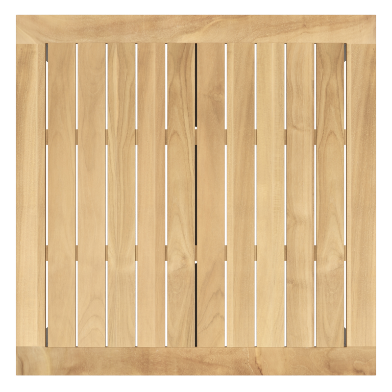 Feltro vierkante tuinset in zwart aluminium en teak natural finish met 4 Amalfi tuinstoelen