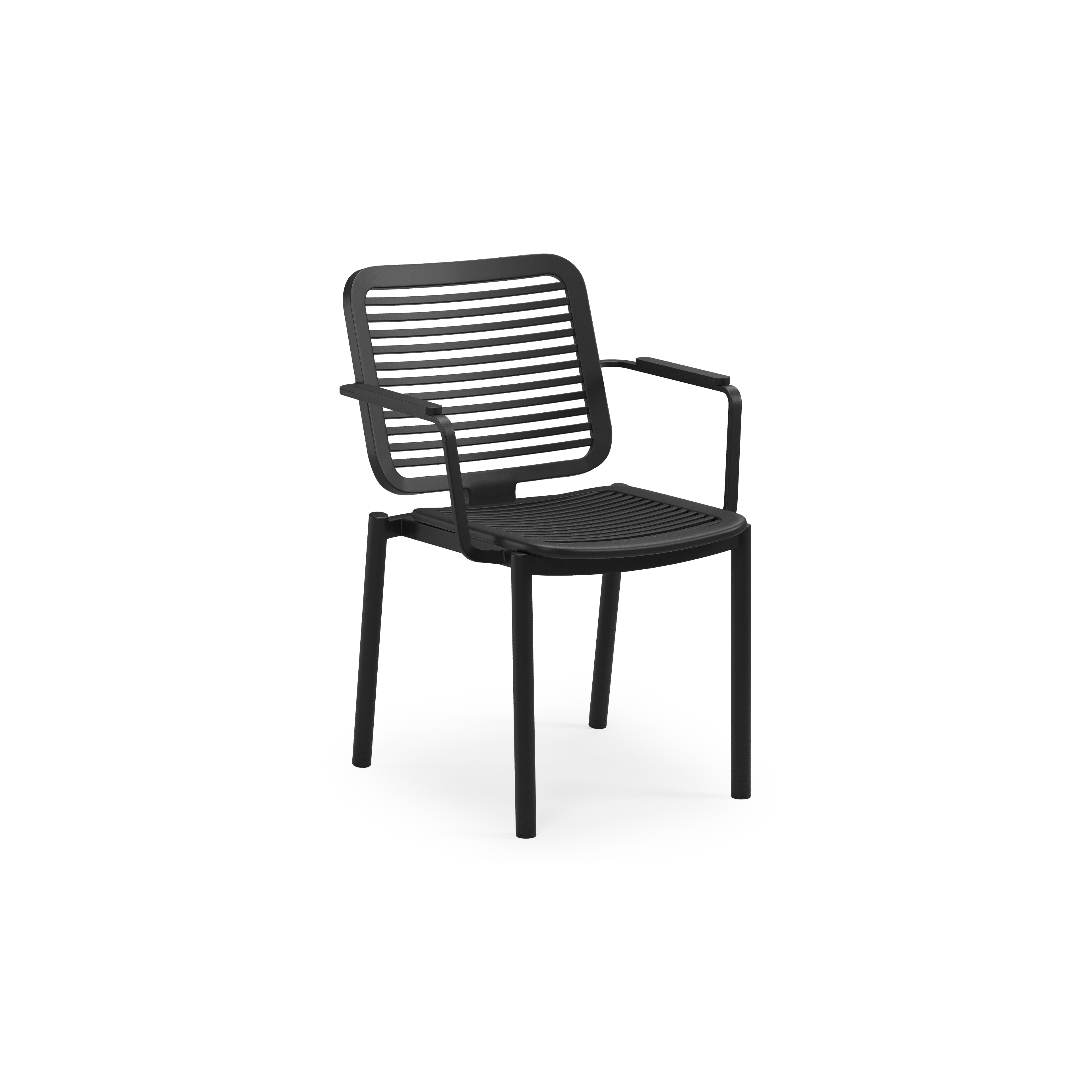 Chaise de jardin empilable Fano en aluminium noir