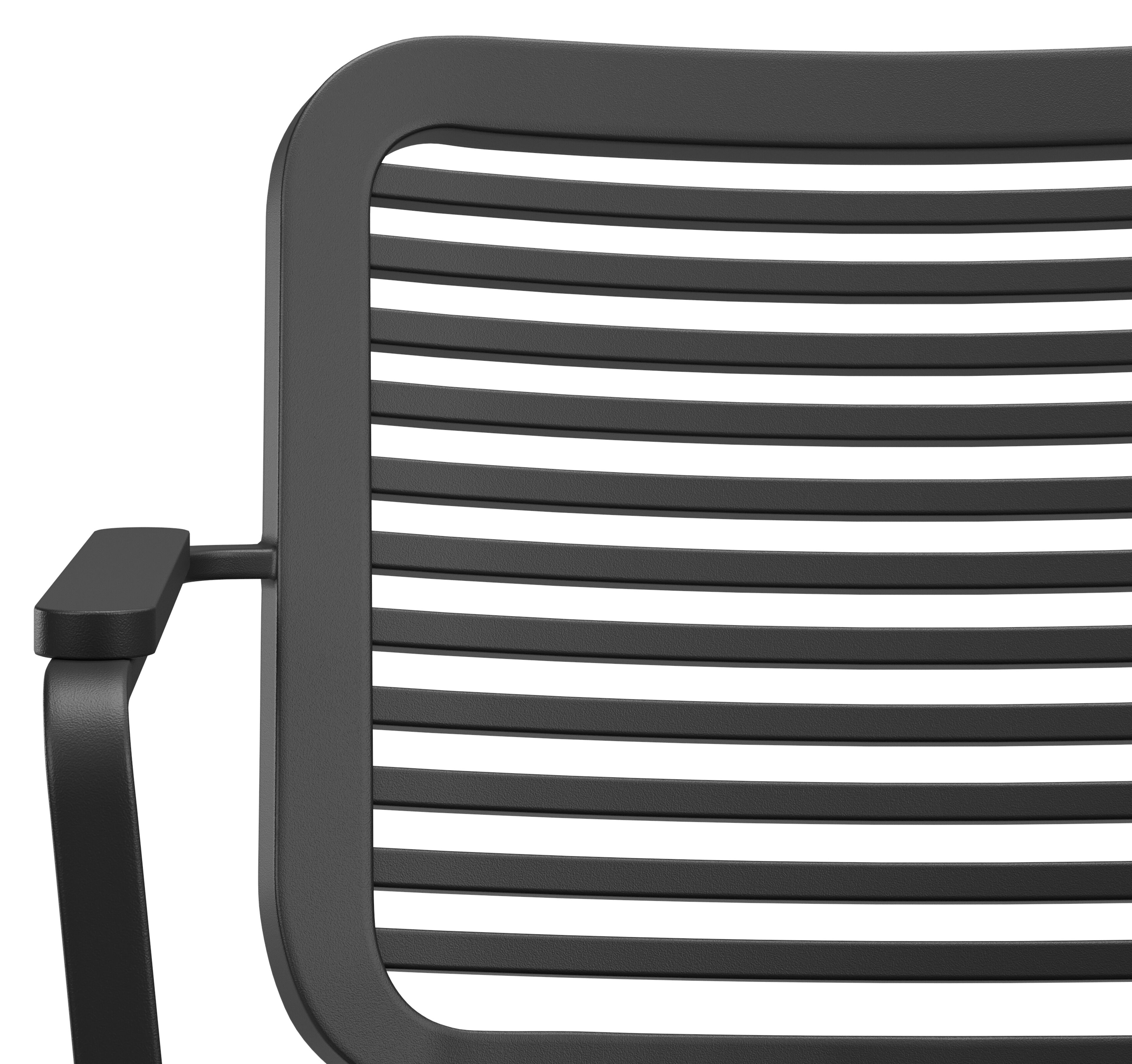 Fano stapelbare tuinstoel in zwart aluminium
