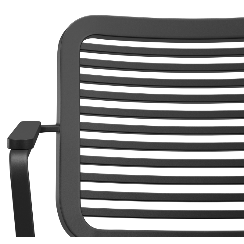 Fano stapelbare tuinstoel in zwart aluminium