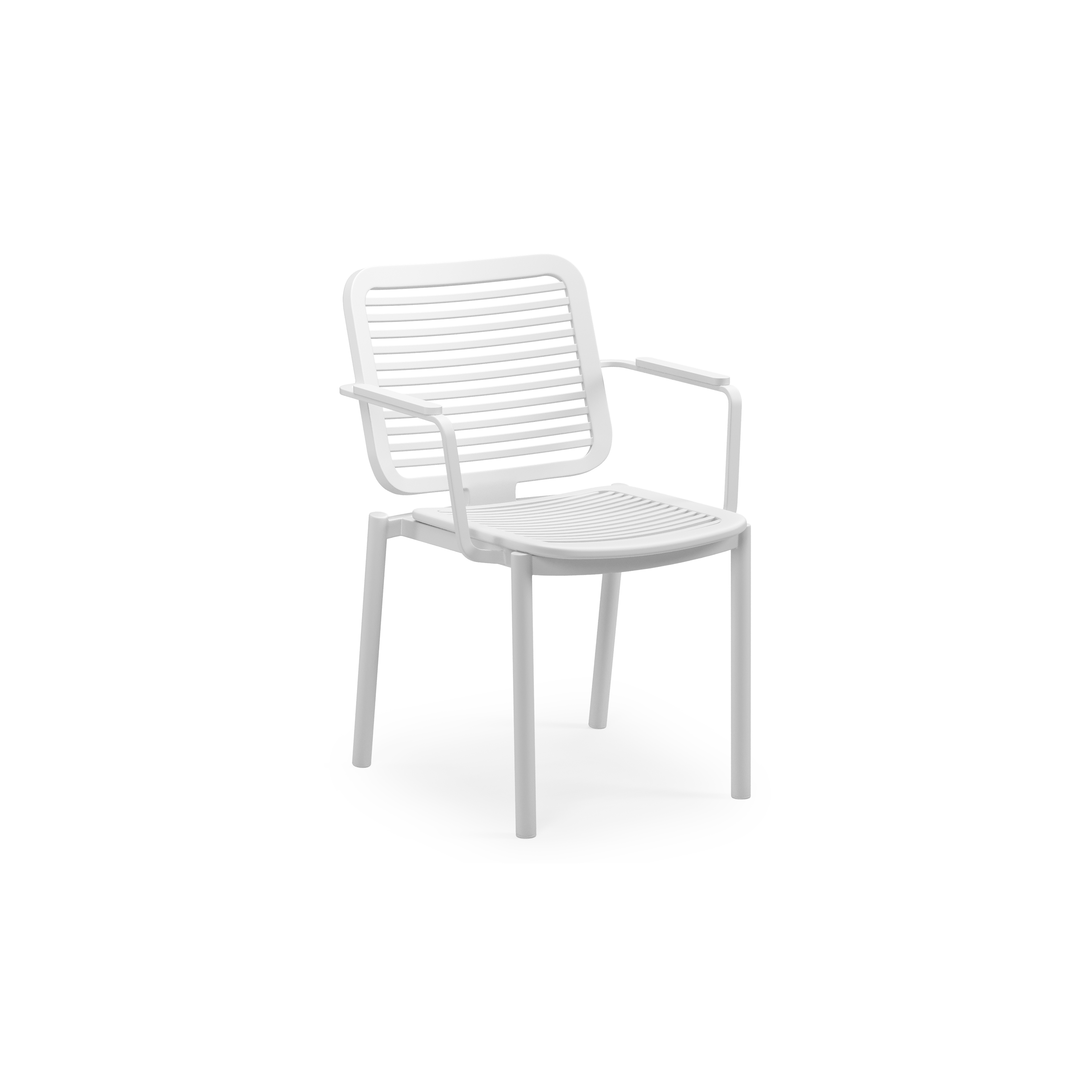 Chaise de jardin empilable Fano en aluminium blanc