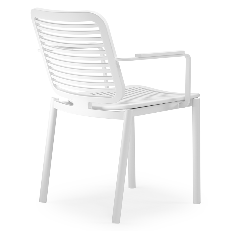 Fano stapelbare tuinstoel in wit aluminium