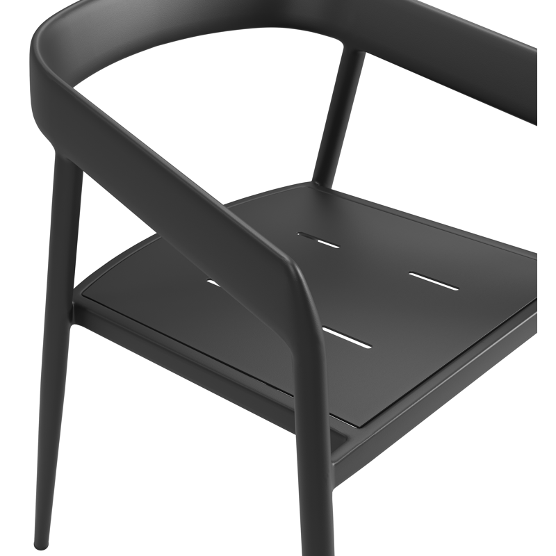 Donato tuinstoel in zwart aluminium