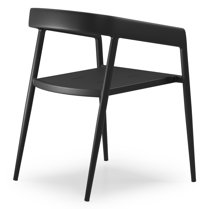 Donato tuinstoel in zwart aluminium