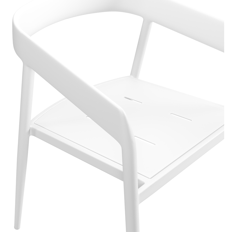 Donato tuinstoel in wit aluminium