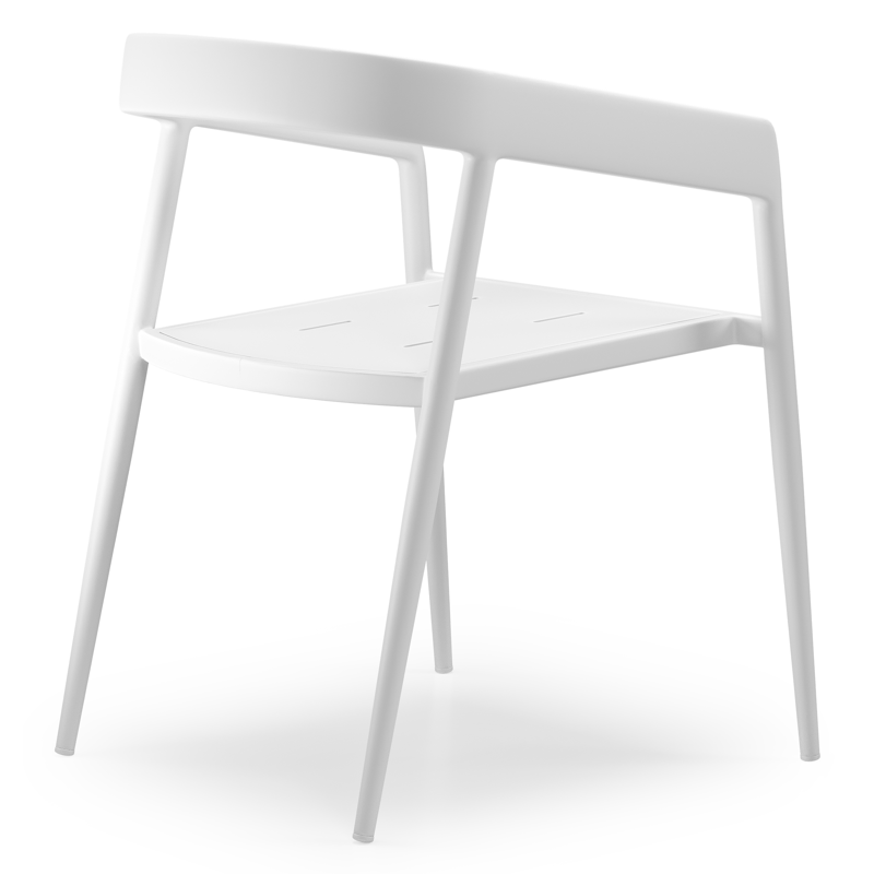 Donato tuinstoel in wit aluminium