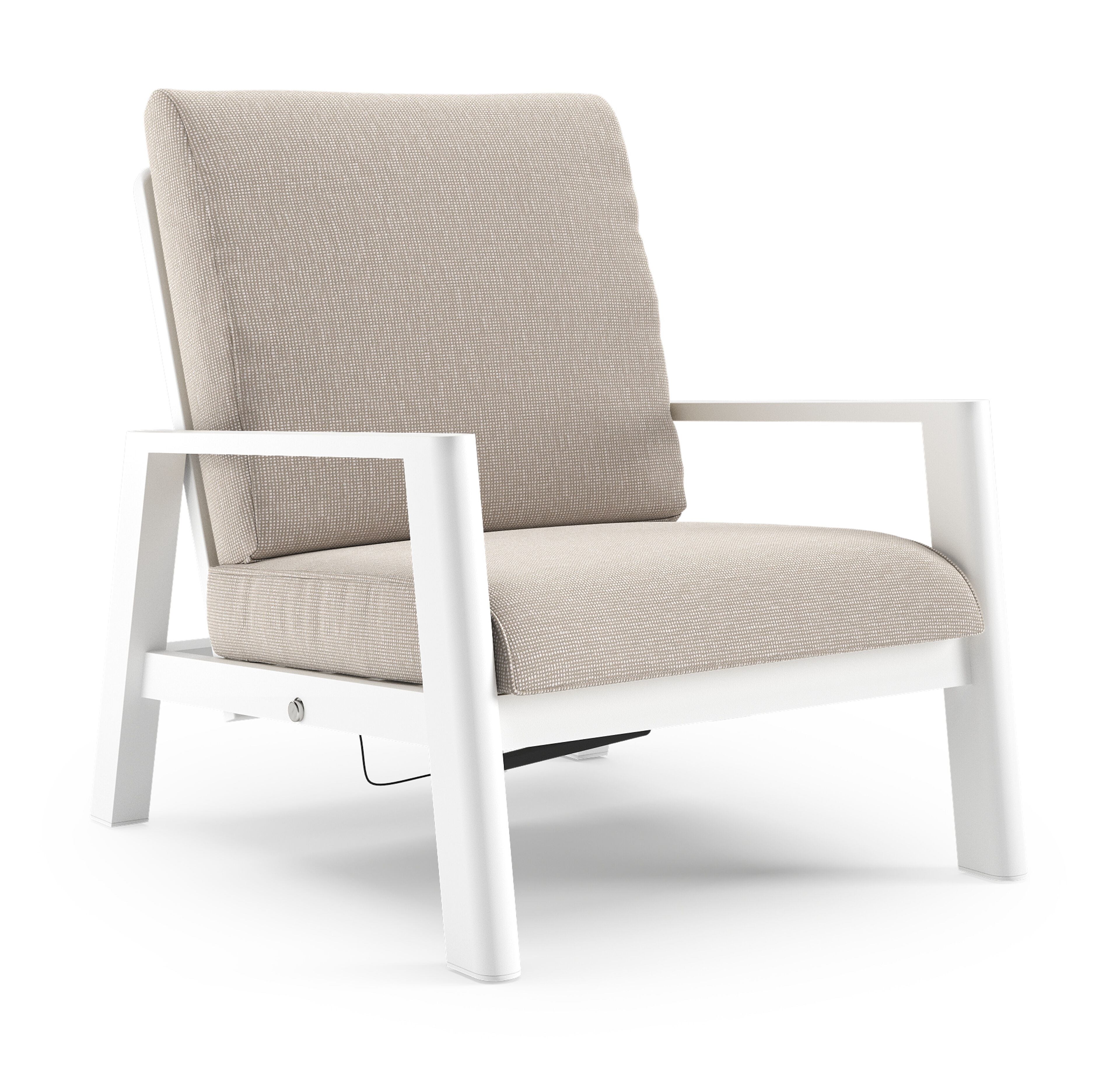 Fauteuil de jardin Cirello en aluminium blanc et coussins en all weather sunbrella® luxe slow farafra