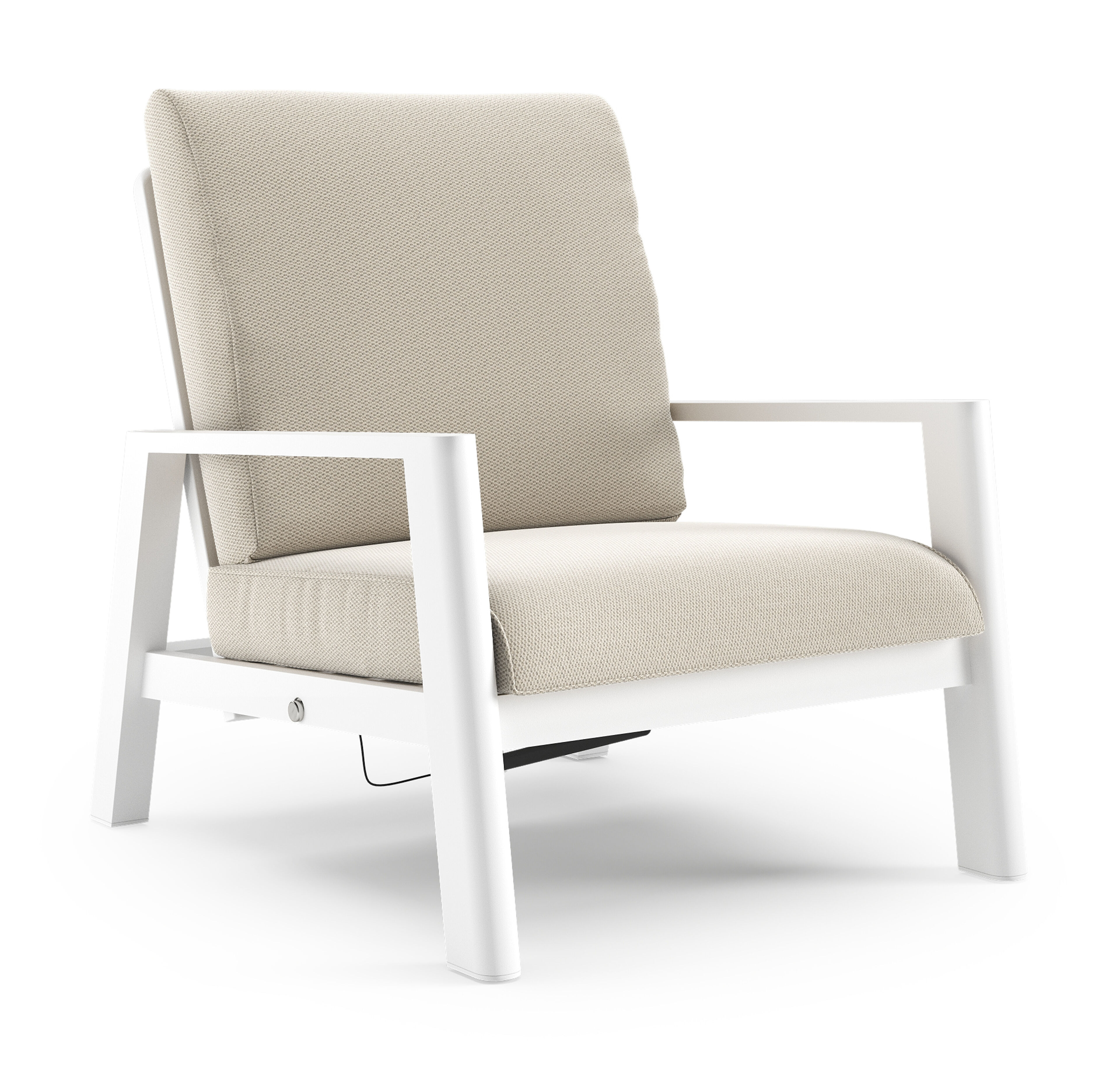 Cirello loungestoel 1-zit in wit aluminium met lopi marble all weather sunbrella® luxe kussen