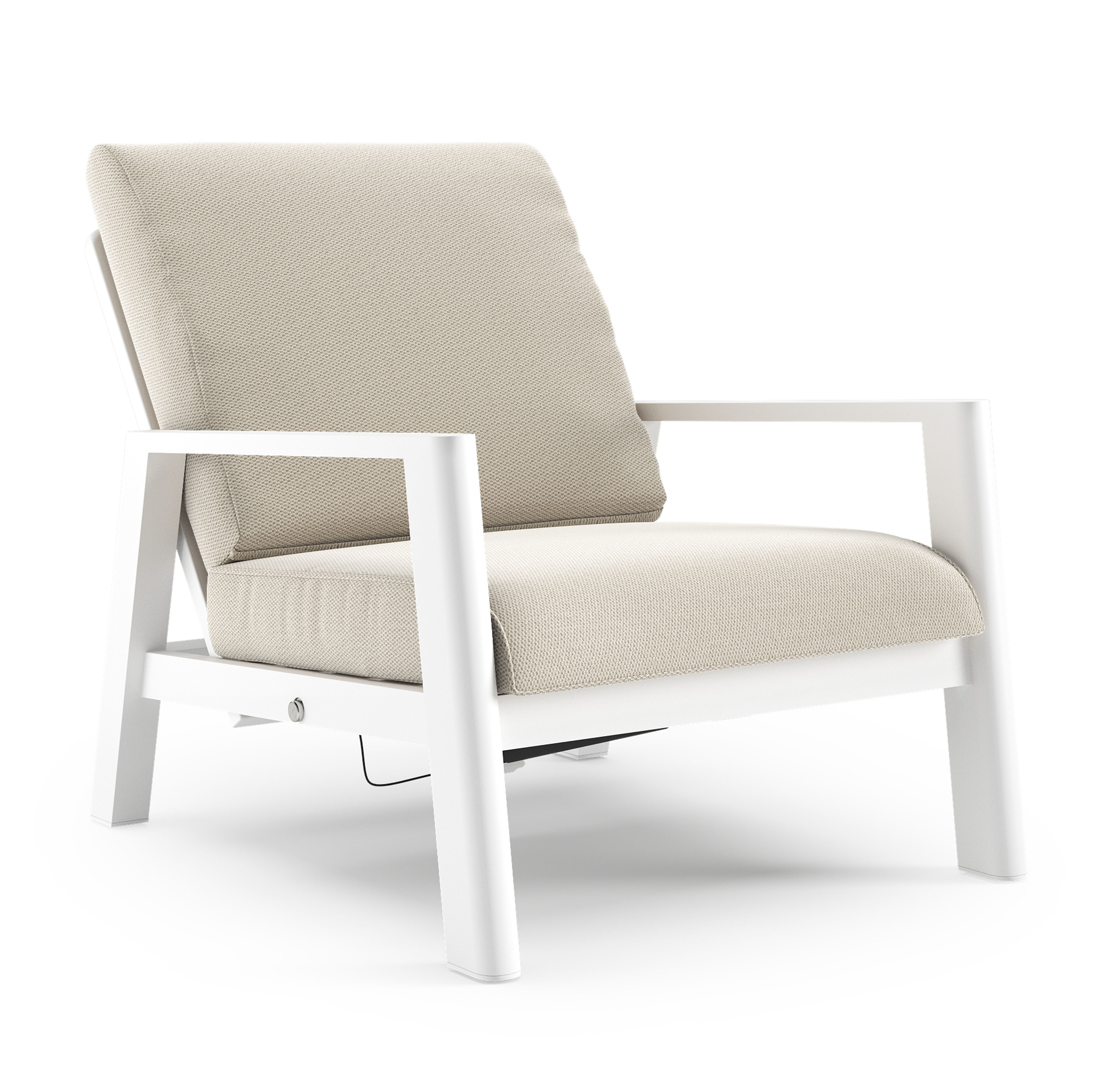 Cirello loungestoel 1-zit in wit aluminium met lopi marble all weather sunbrella® luxe kussen