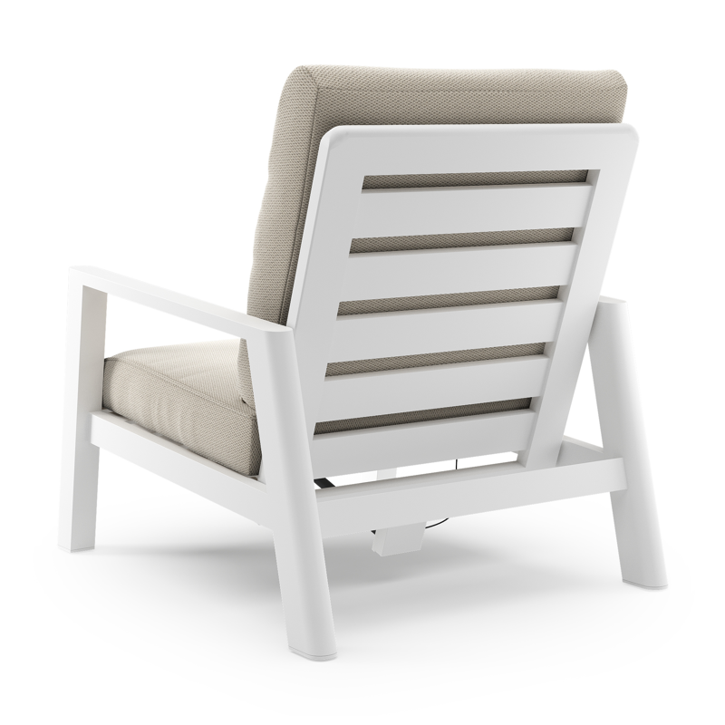 Cirello loungestoel 1-zit in wit aluminium met lopi marble all weather sunbrella® luxe kussen