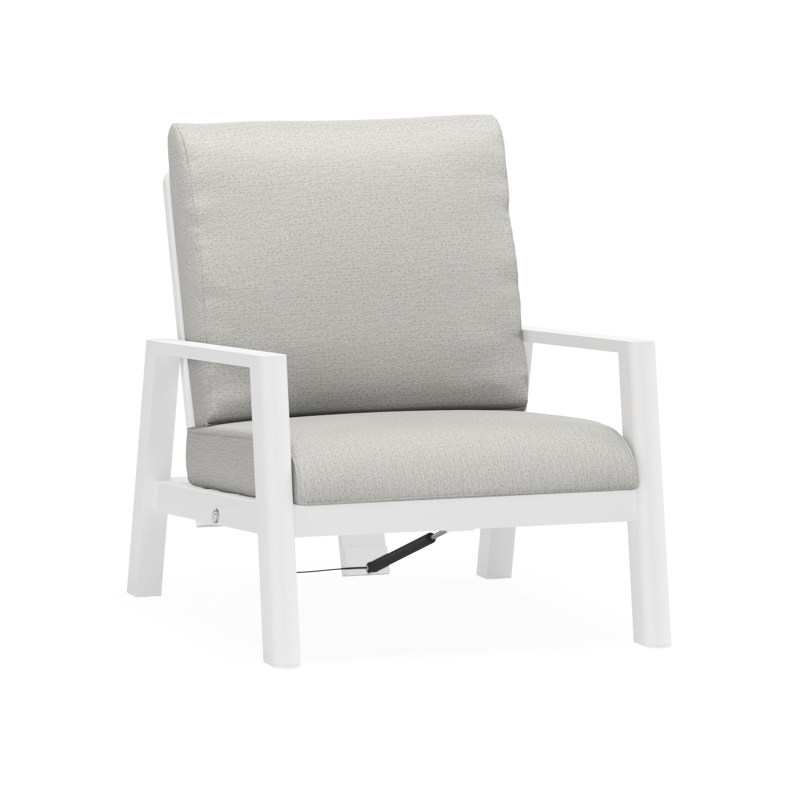 Cirello loungestoel 1-zit in wit aluminium met savane nimbus all weather sunbrella® luxe kussen