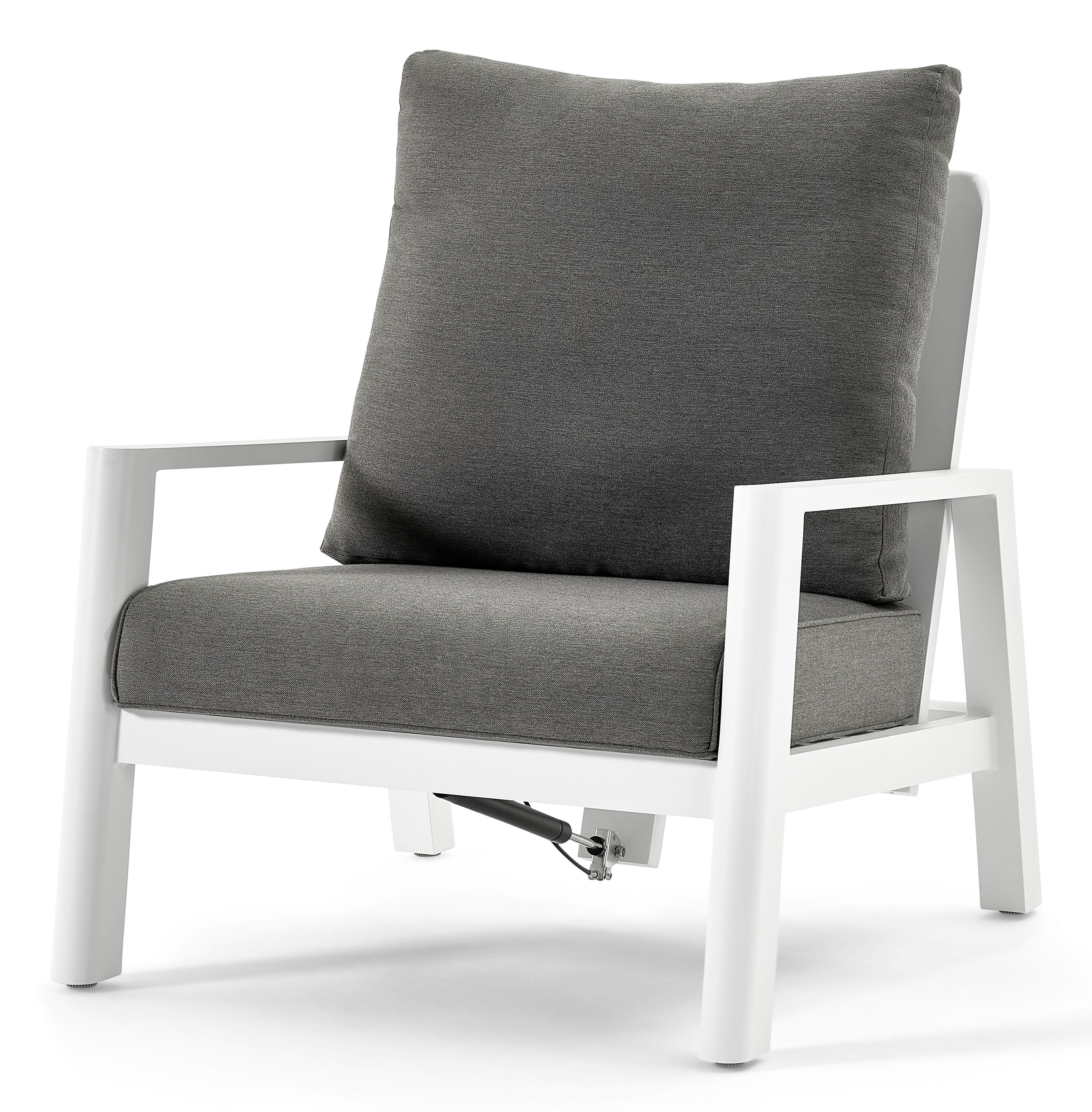 Cirello lounge 1-zit in wit aluminium
