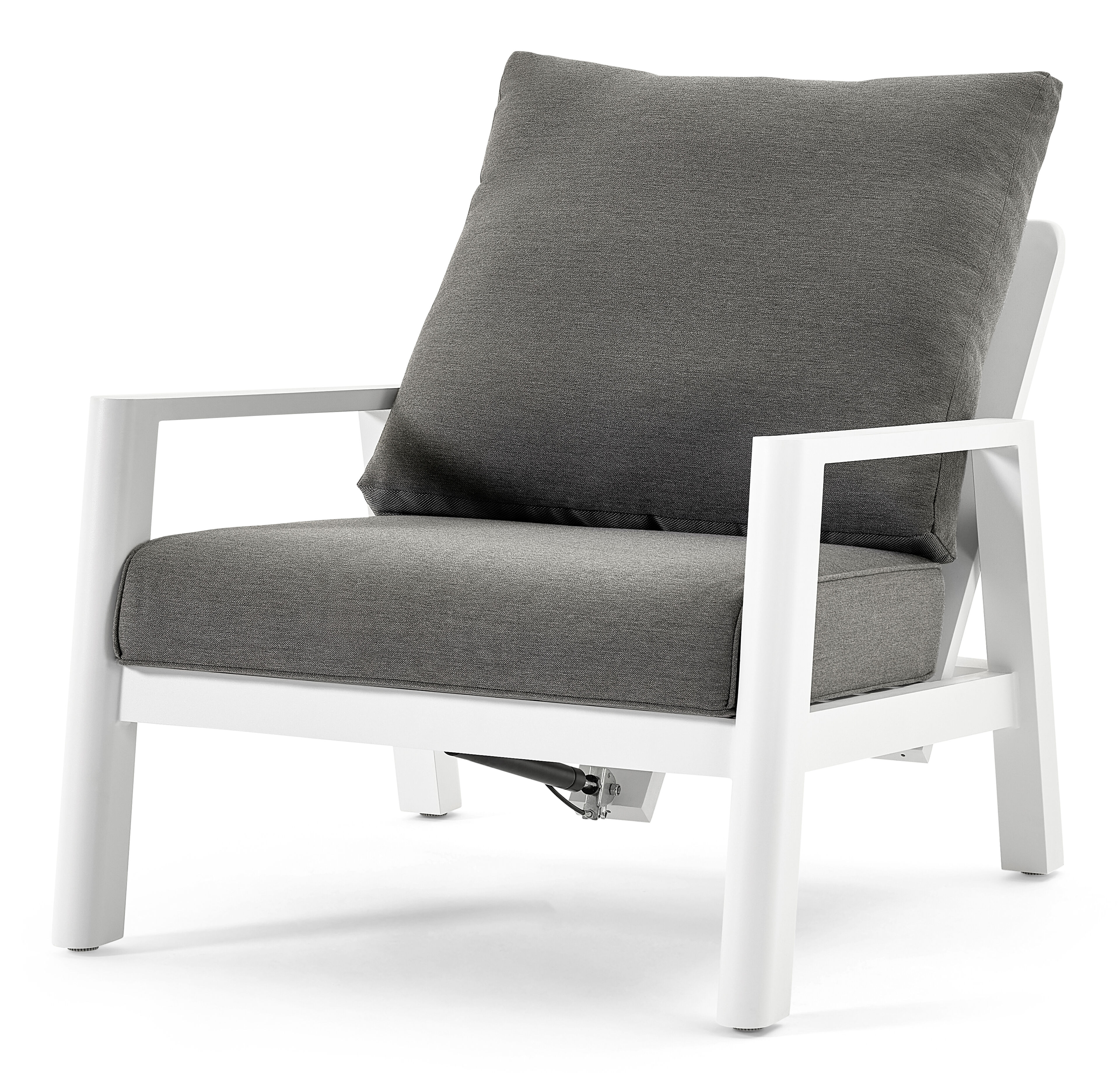Cirello lounge 1-zit in wit aluminium