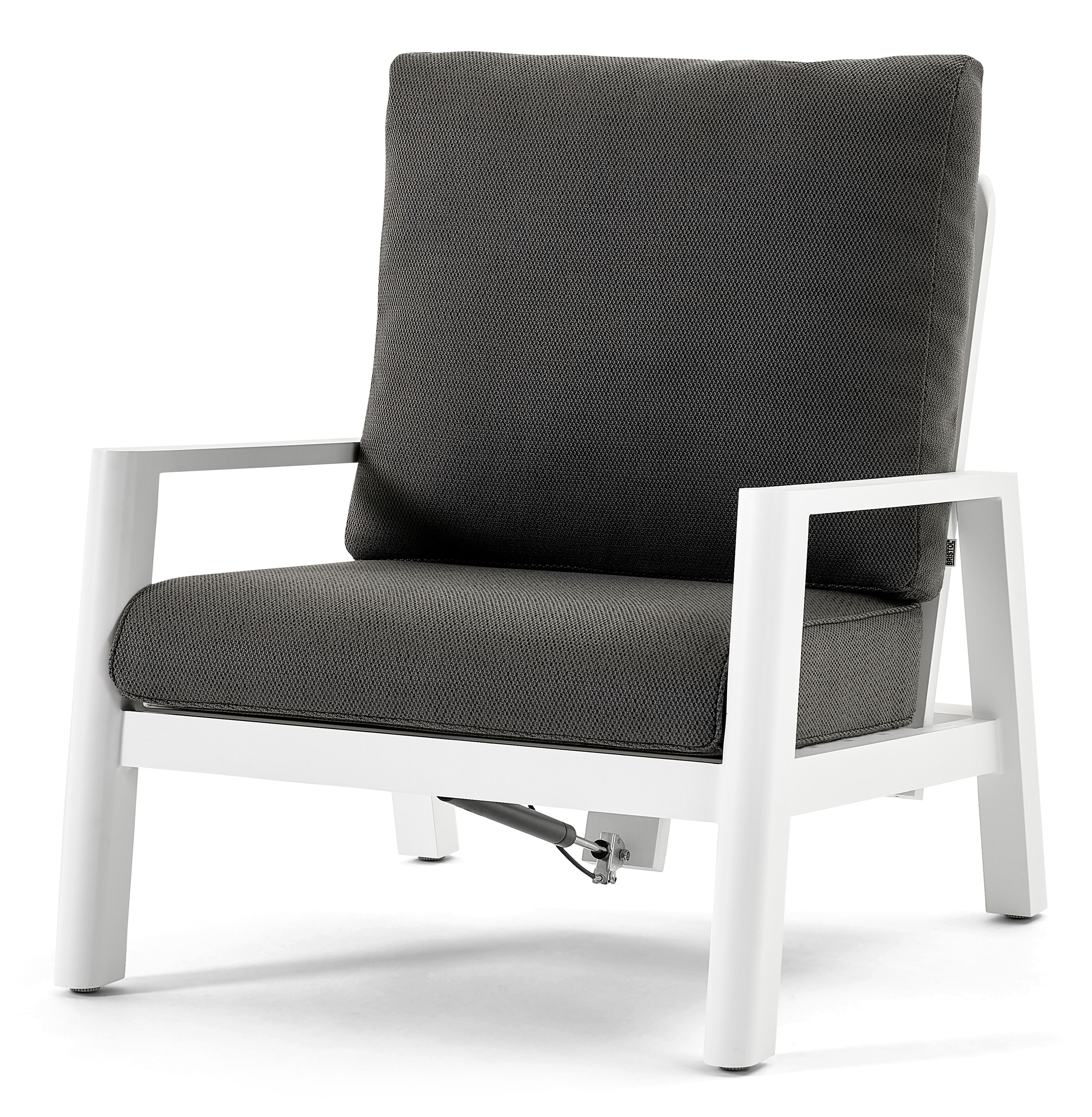 Cirello lounge 1-zit in wit aluminium
