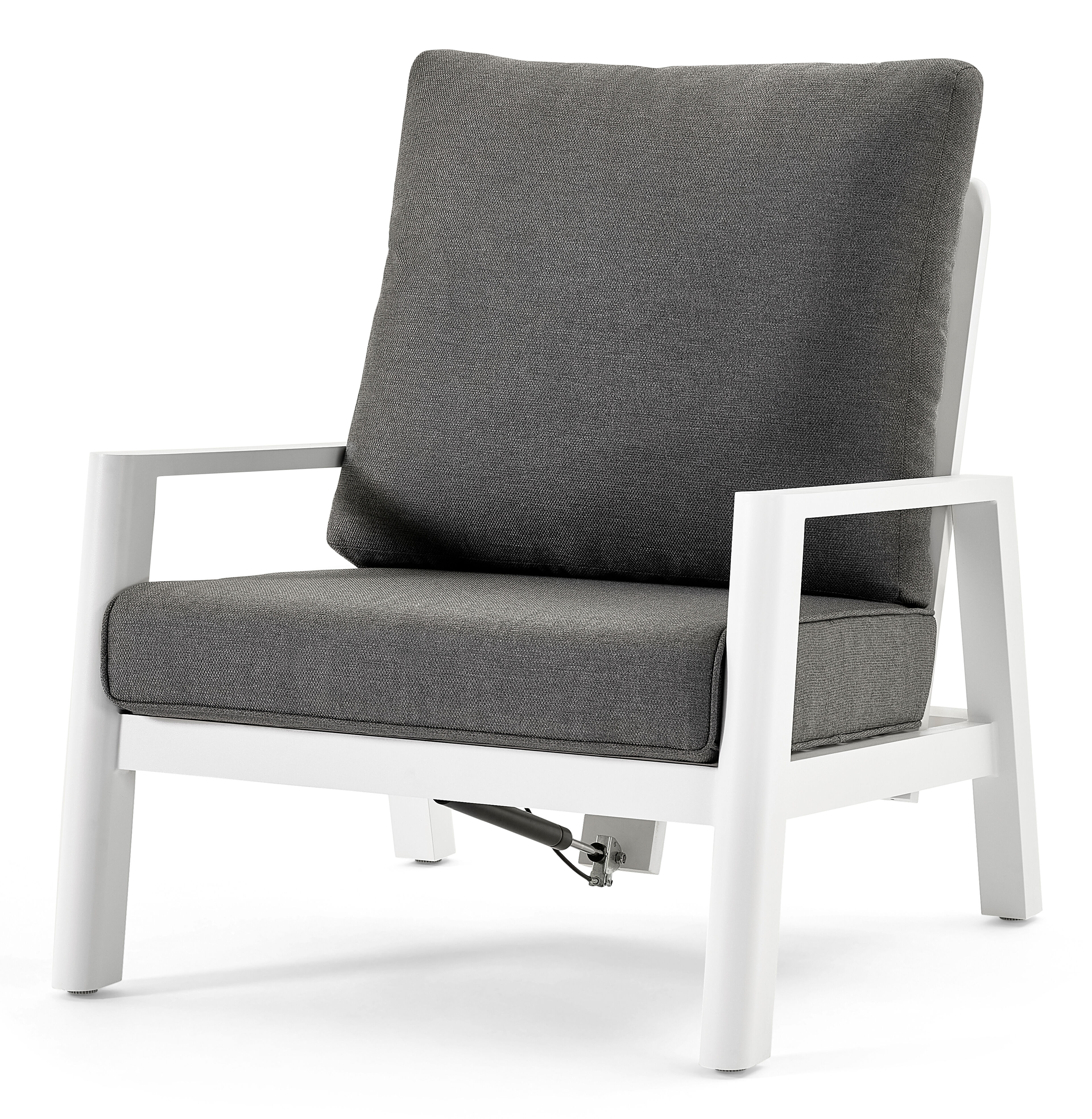 Cirello lounge 1-zit in wit aluminium