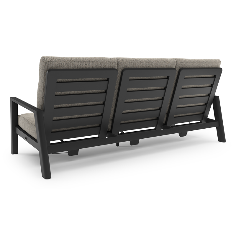 Cirello loungeset in zwart aluminium met firenze sand all weather solica kussen