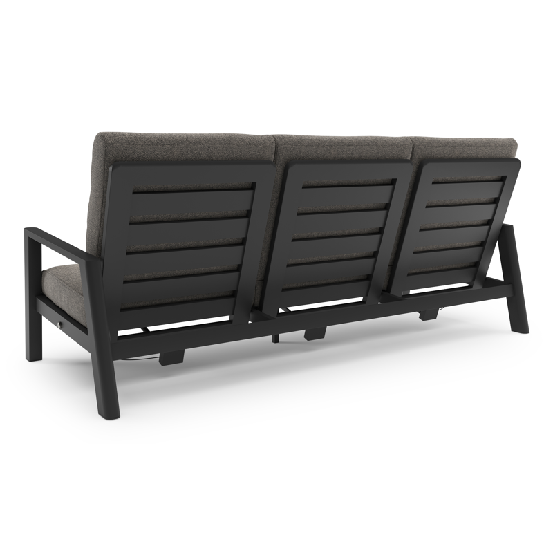 Cirello loungeset in zwart aluminium met chartres drizzle all weather sunbrella® luxe kussen