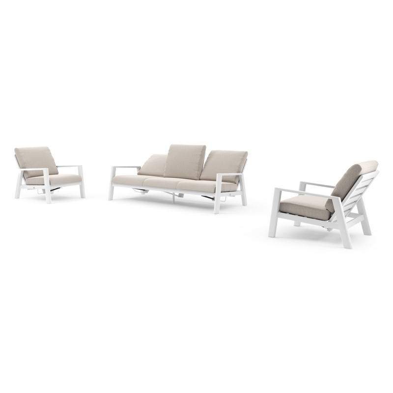 Cirello loungeset in wit aluminium met slow farafra all weather sunbrella® luxe kussen