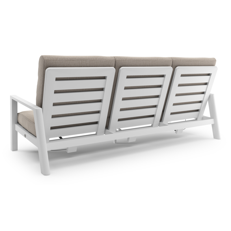 Cirello loungeset in wit aluminium met slow farafra all weather sunbrella® luxe kussen