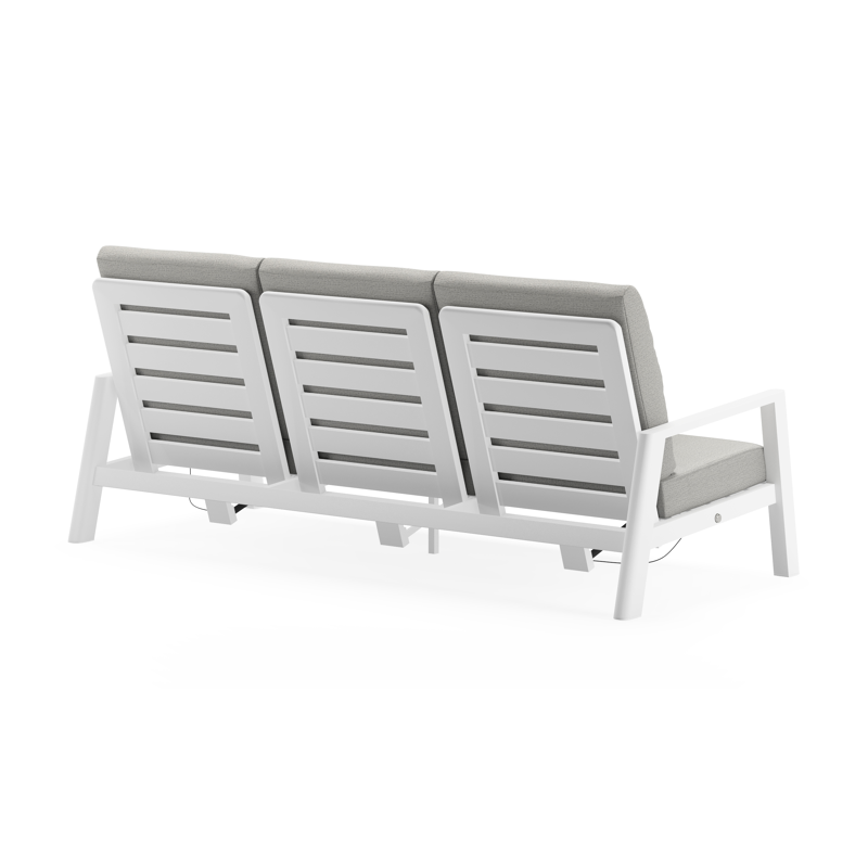 Cirello loungeset in wit aluminium met savane nimbus all weather sunbrella® luxe kussens