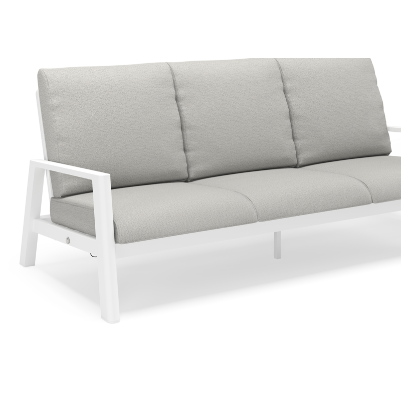 Cirello loungeset in wit aluminium met savane nimbus all weather sunbrella® luxe kussens