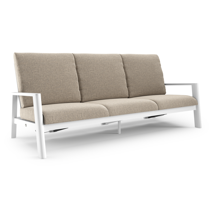 Cirello loungebank in wit aluminium met chartres pewter all weather sunbrella® luxe kussen