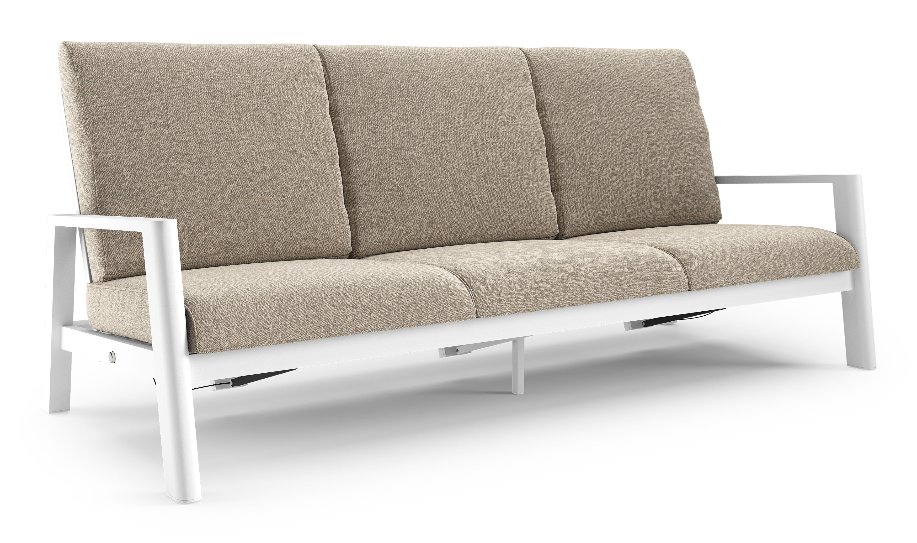Cirello loungebank in wit aluminium met chartres pewter all weather sunbrella® luxe kussen