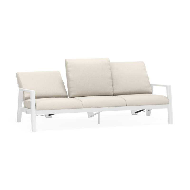 Cirello loungebank 3-zit in wit aluminium met lopi marble all weather sunbrella® luxe kussen