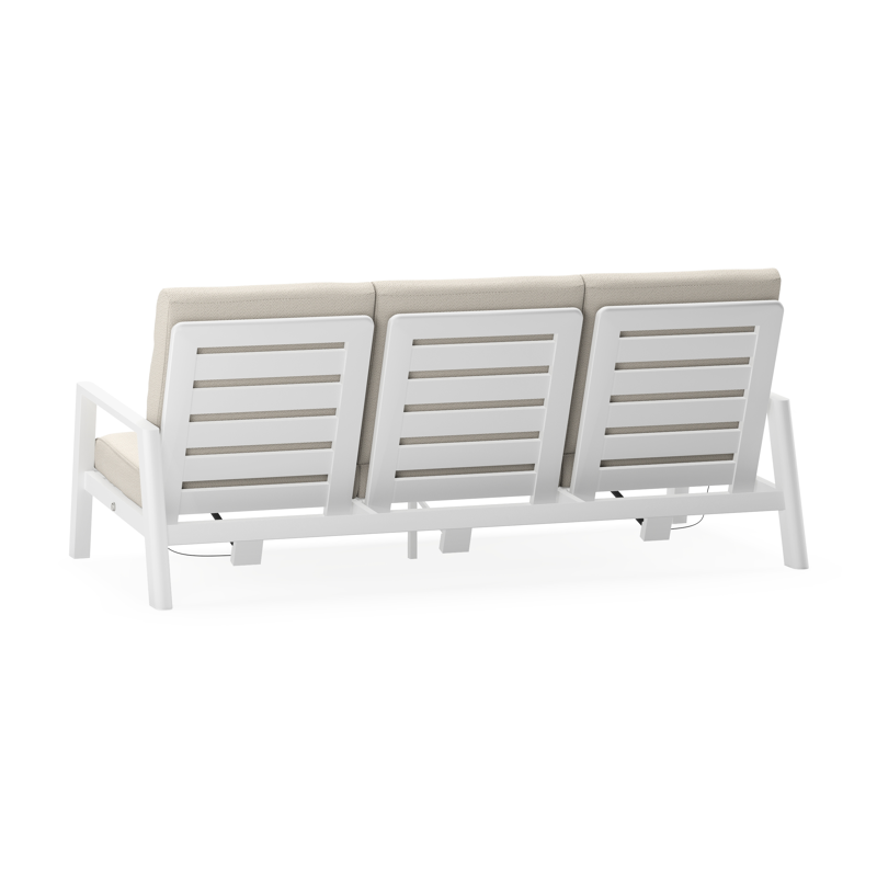 Cirello loungebank 3-zit in wit aluminium met lopi marble all weather sunbrella® luxe kussen