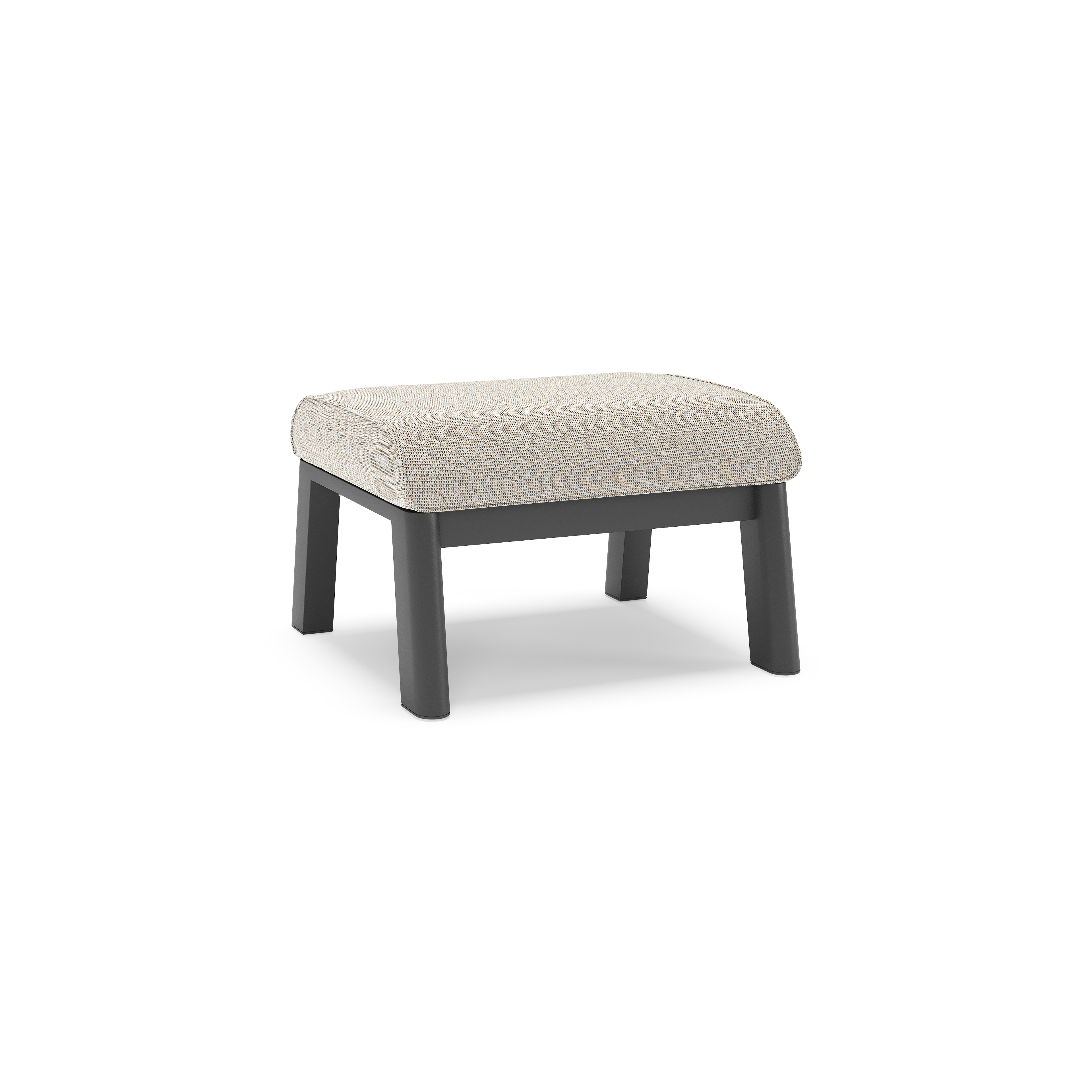 Cirello poef in zwart aluminium met firenze sand all weather solica kussen