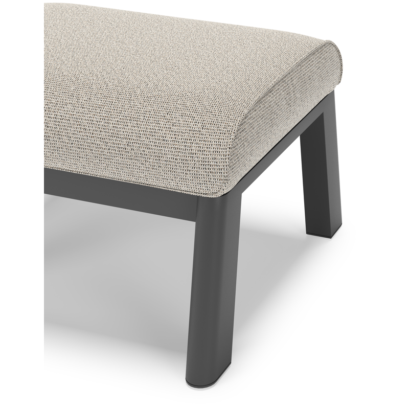Cirello poef in zwart aluminium met firenze sand all weather solica kussen