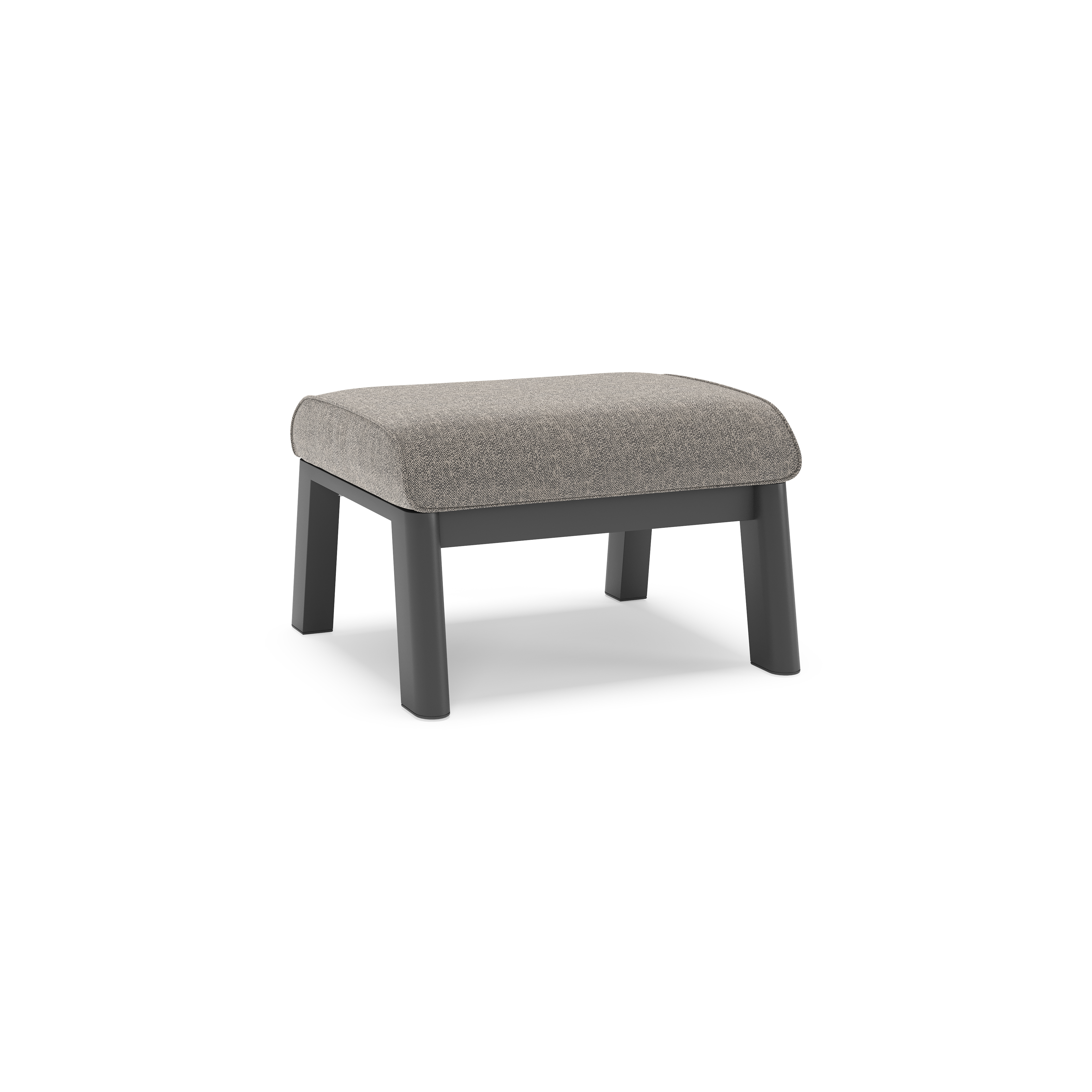 Cirello poef in zwart aluminium met chartres drizzle all weather sunbrella® luxe kussen