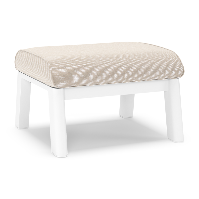 Pouf Cirello en aluminium blanc et coussins en all weather sunbrella® luxe slow farafra