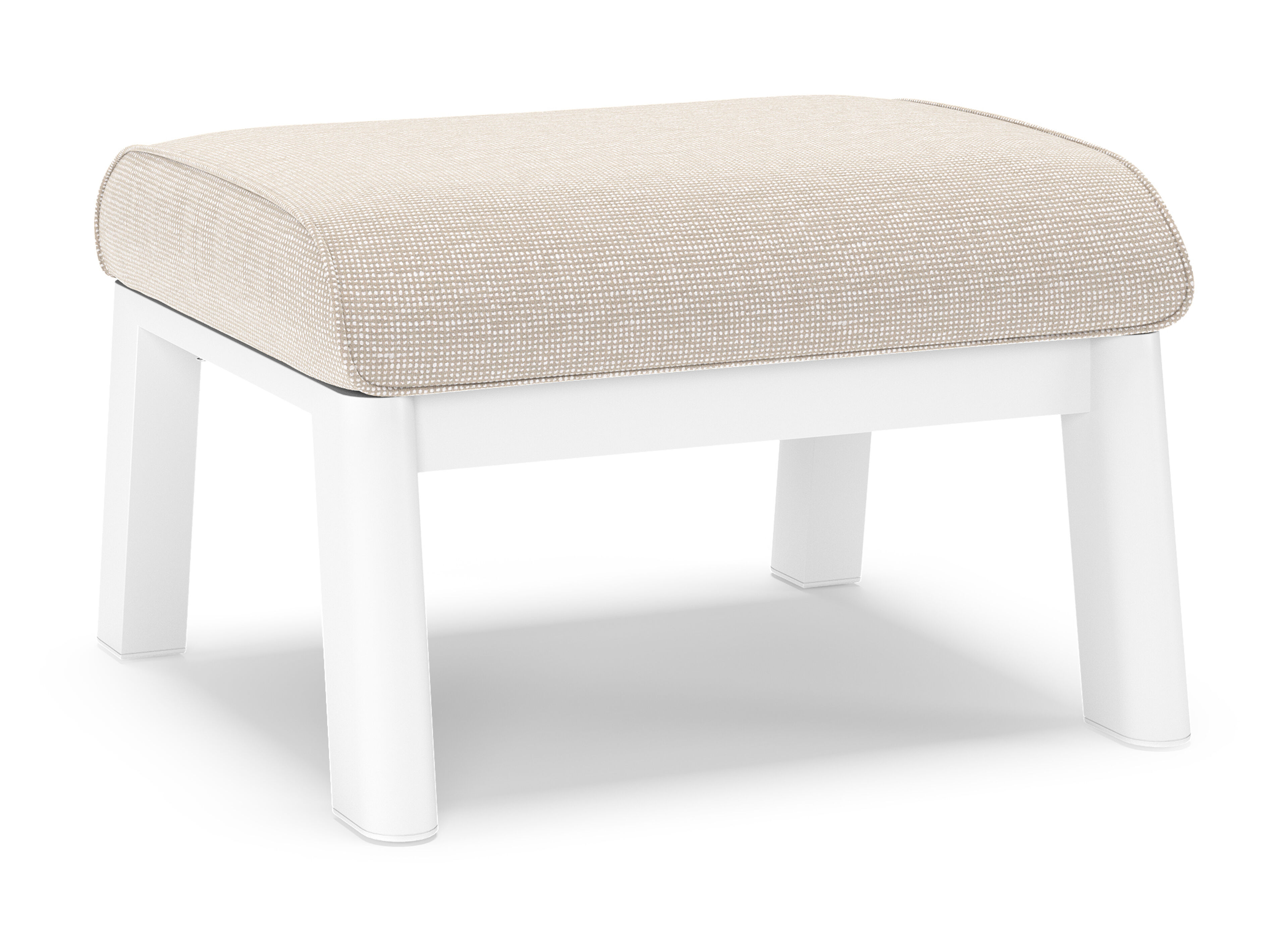 Pouf Cirello en aluminium blanc et coussins en all weather sunbrella® luxe slow farafra