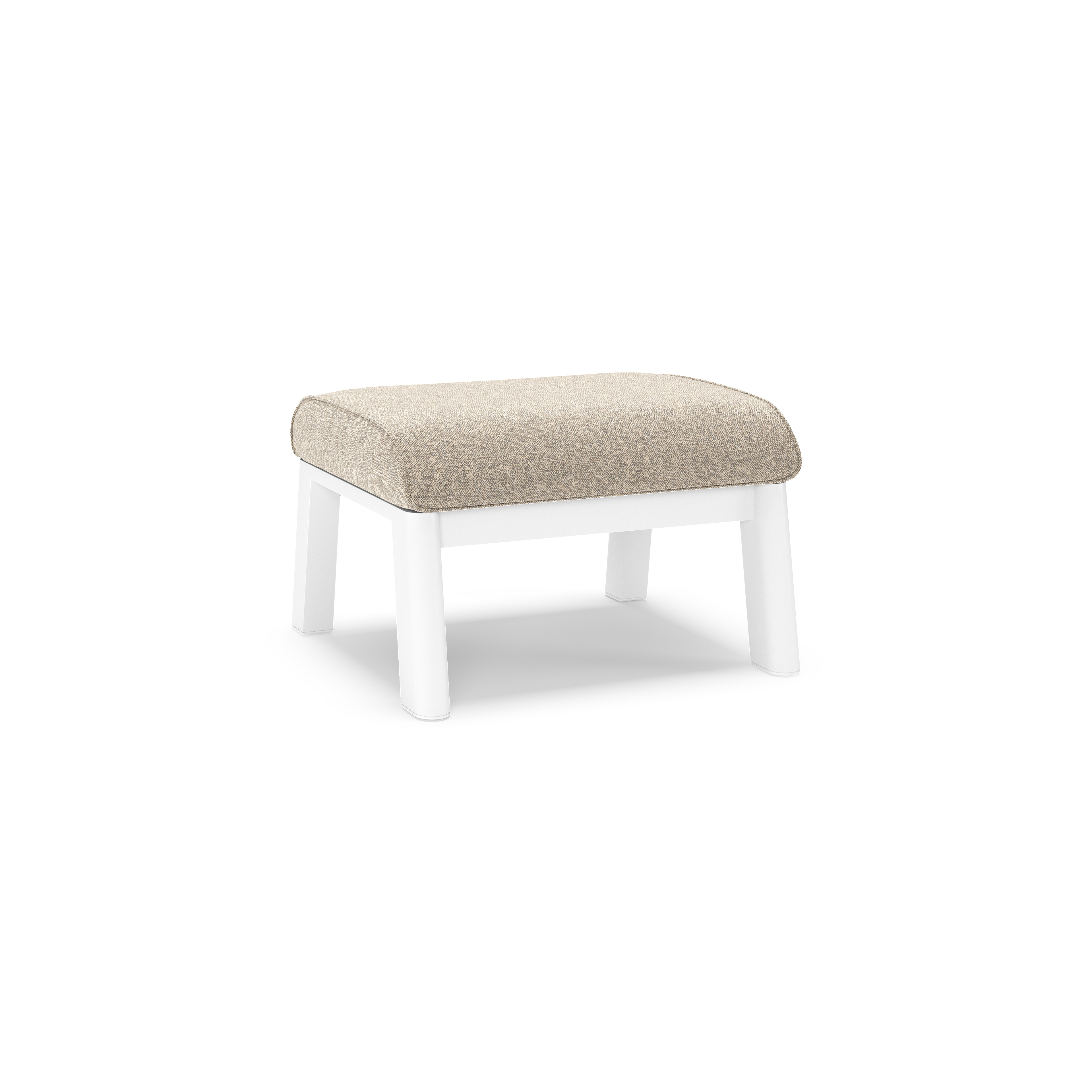 Cirello poef in wit aluminium met chartres pewter all weather sunbrella® luxe kussen