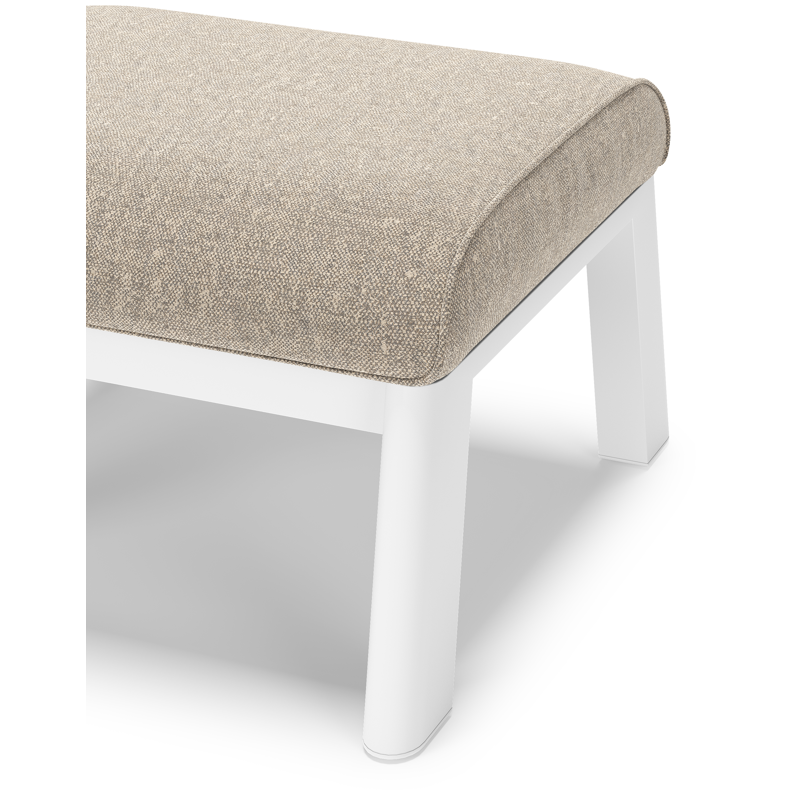 Cirello poef in wit aluminium met chartres pewter all weather sunbrella® luxe kussen