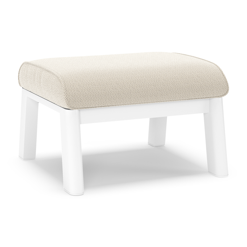 Cirello poef in wit aluminium met lopi marble all weather sunbrella® luxe kussen
