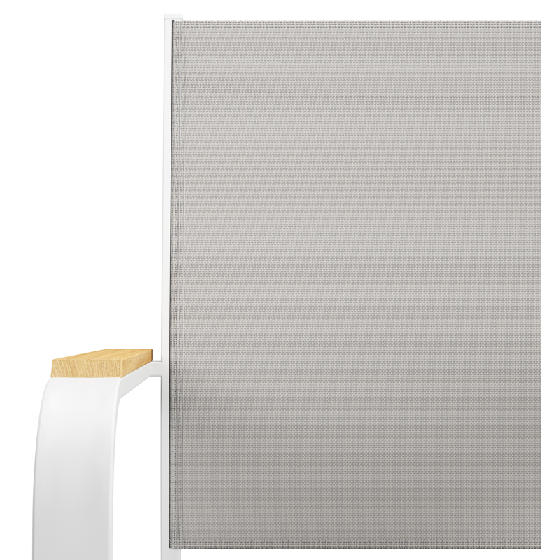 Pamplona ensemble de jardin ovale en aluminium blanc en teck natural finish avec 8 chaises de jardin Amalfi