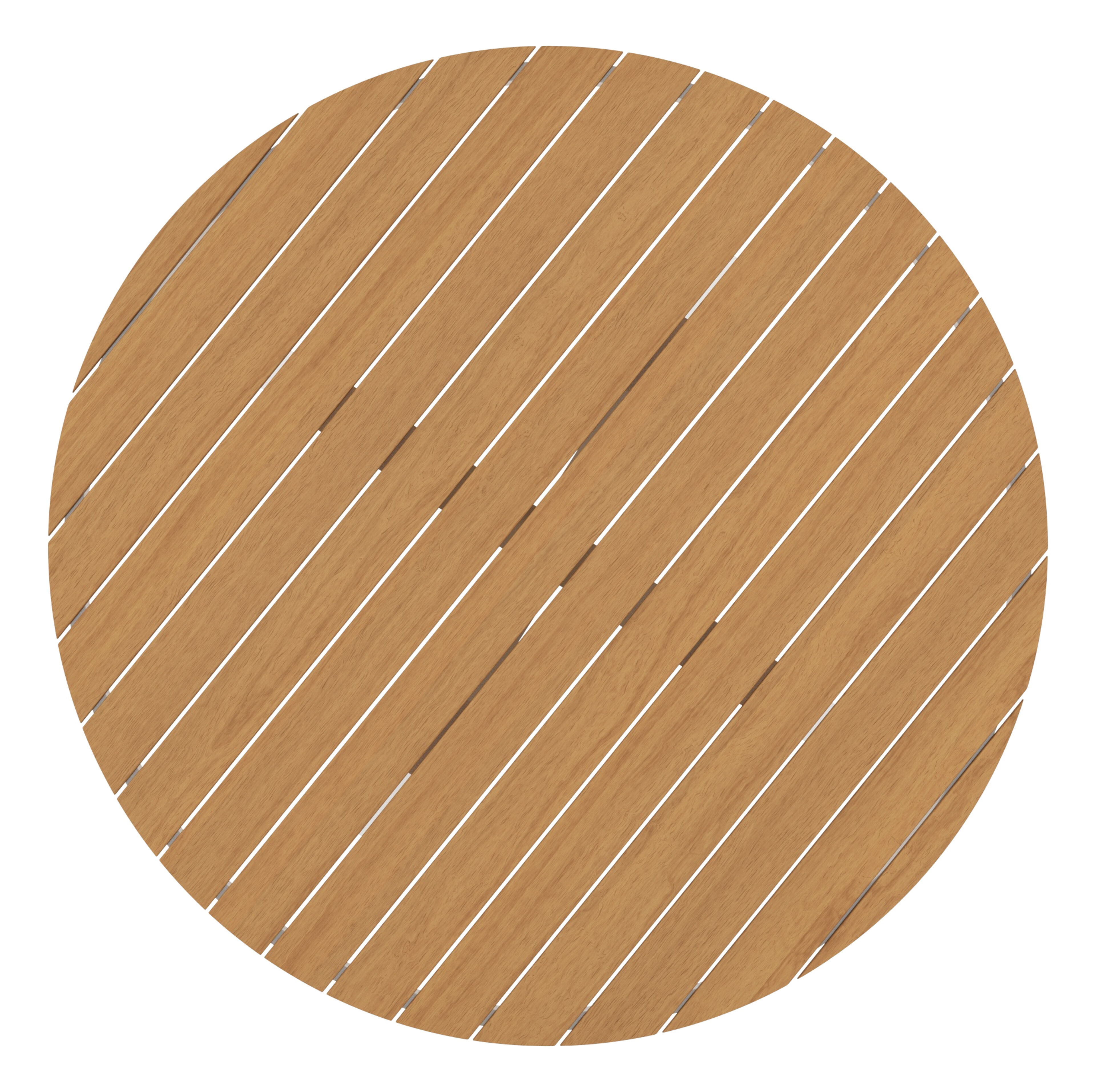 Table de jardin Tora ronde en aluminium blanc et polywood - Dia. 140 x Haut. 75 cm